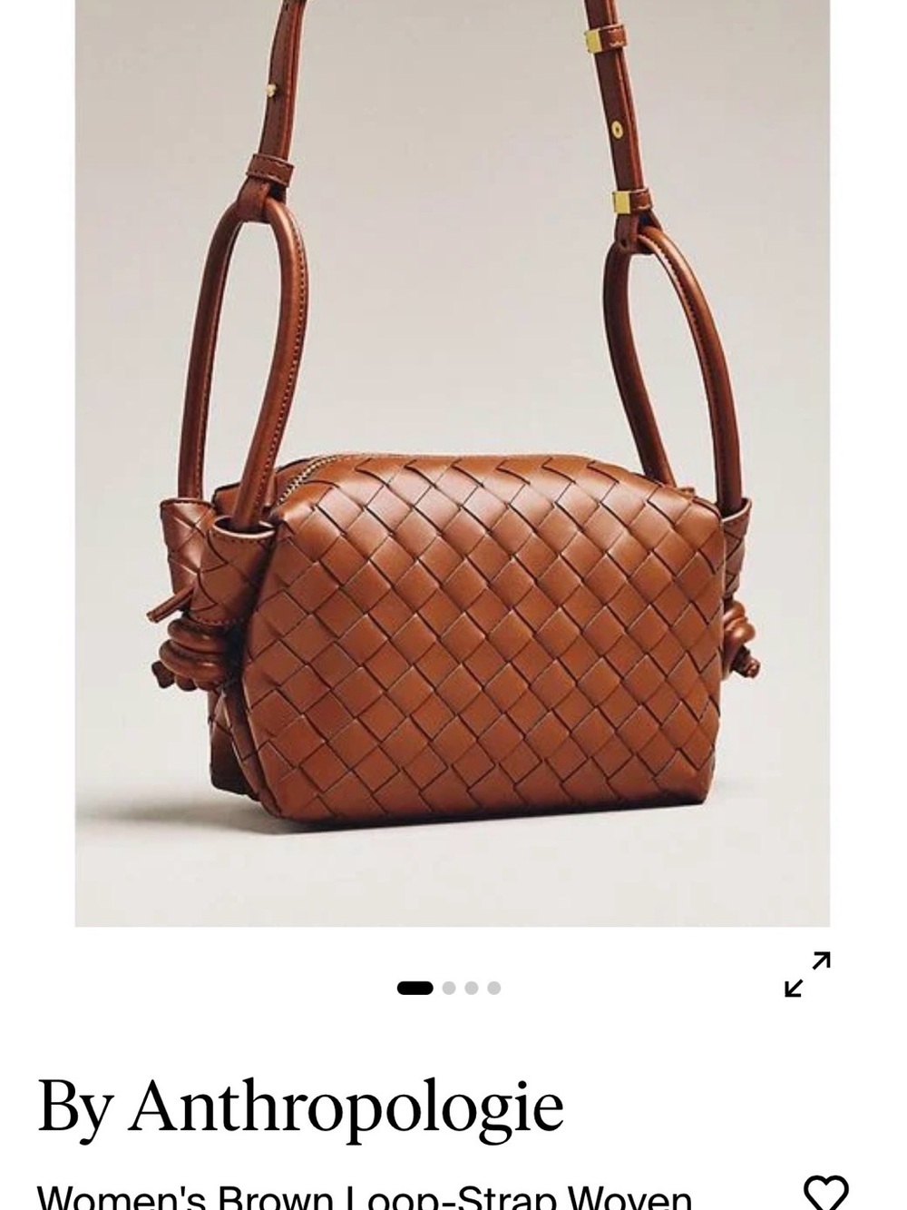 Anthropologie Woven Crossbody in Cognac Brown - Picture 4 of 7